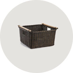 Tall Rectangular Wicker Storage Basket