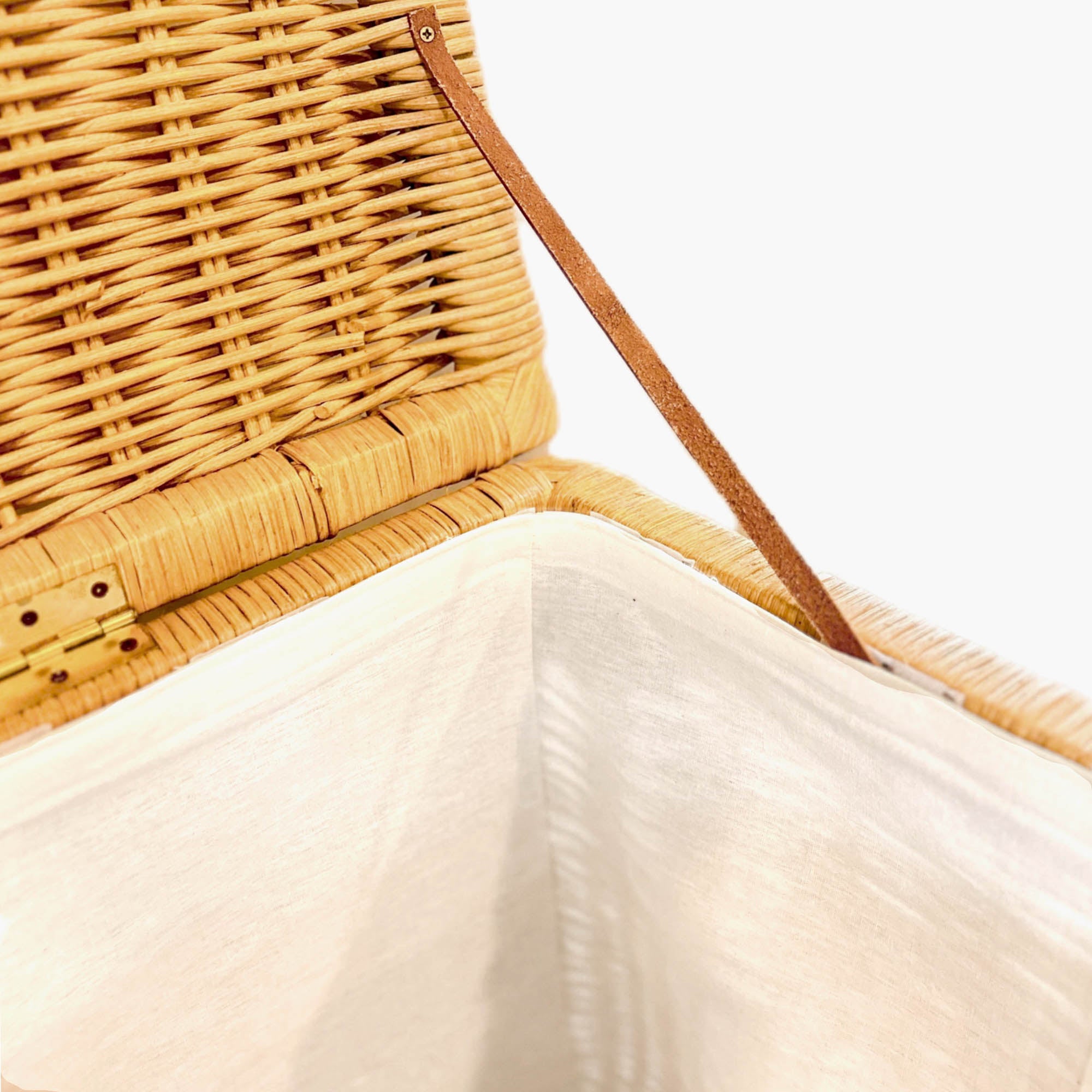 Deep Wicker Storage Trunk in Sandstone, includes removable fabric liner | The Basket Lady