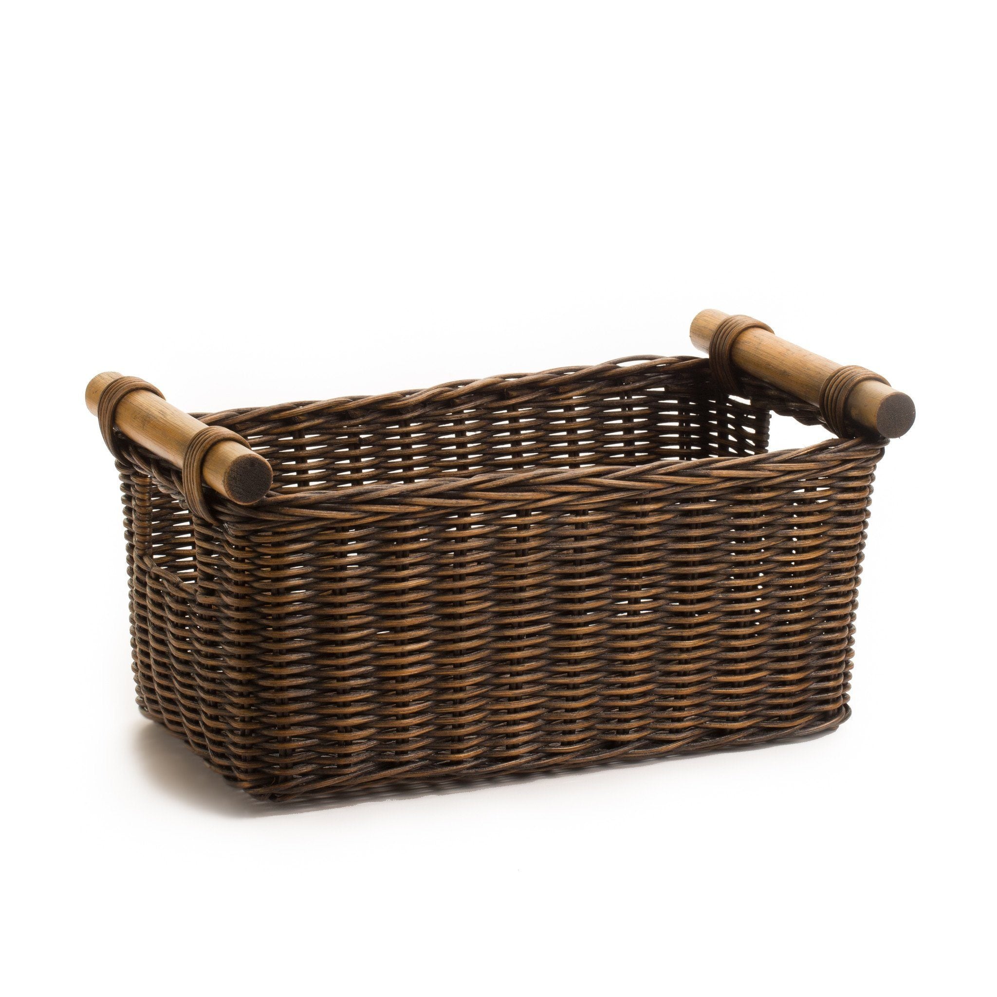 The Basket Lady Petit Pole Handle Wicker Storage Basket