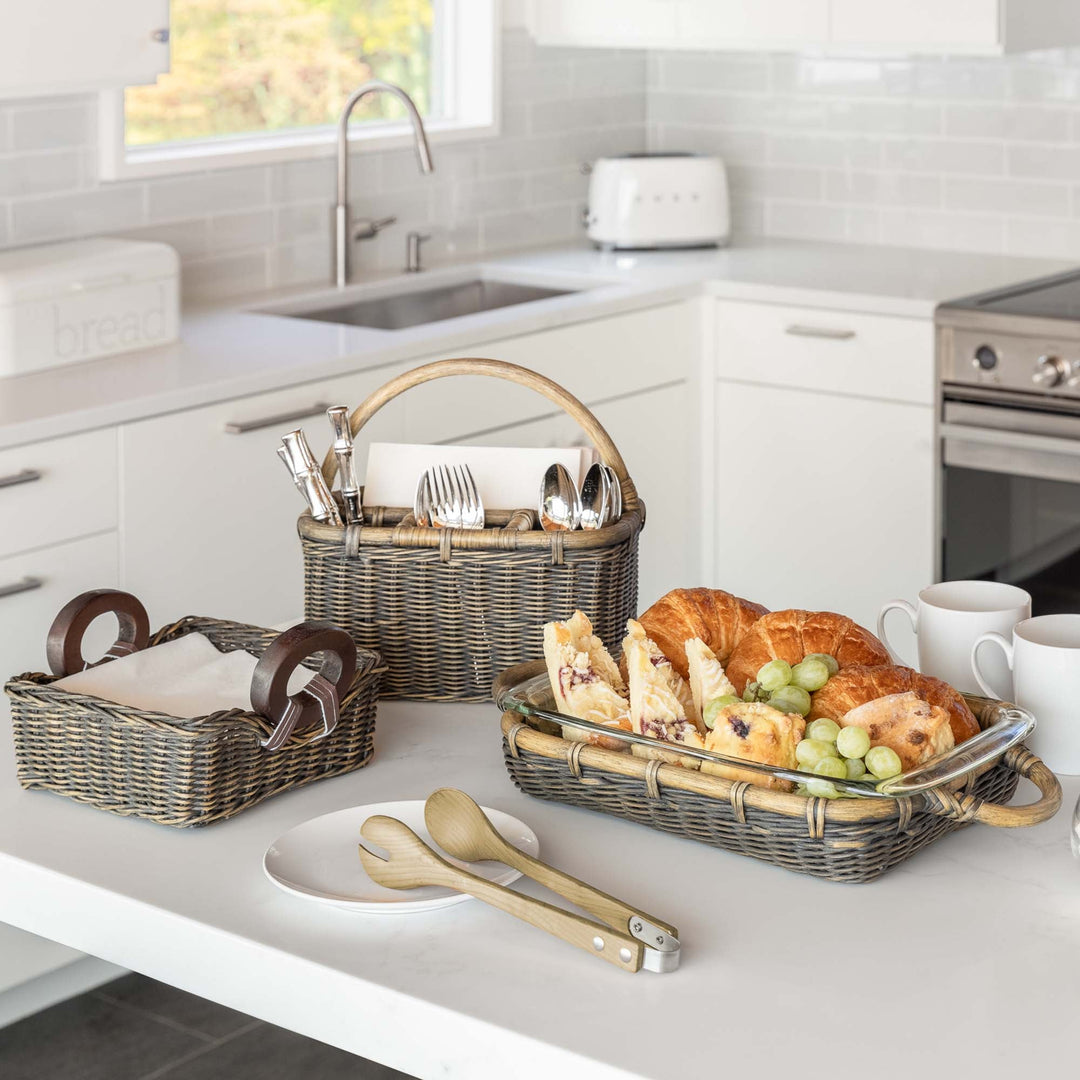 Pineapple basket, napkin holder, and 2024 serving caddy set.